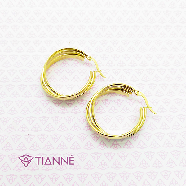 Arracada Triple Dorada