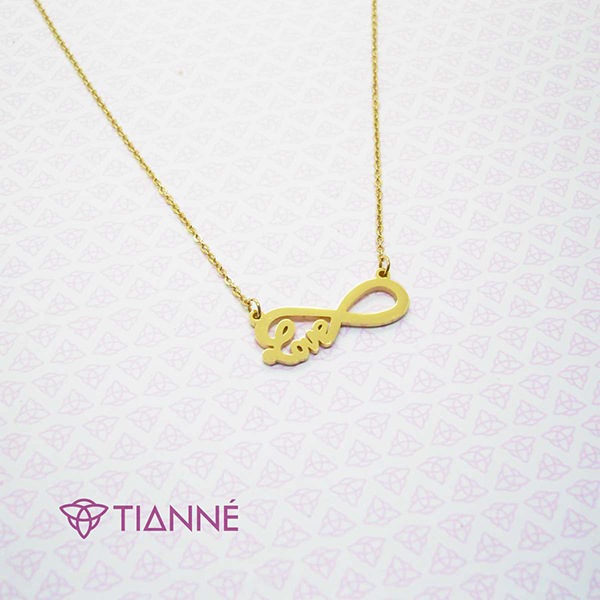 Cadena Con Placa de Infinito Love